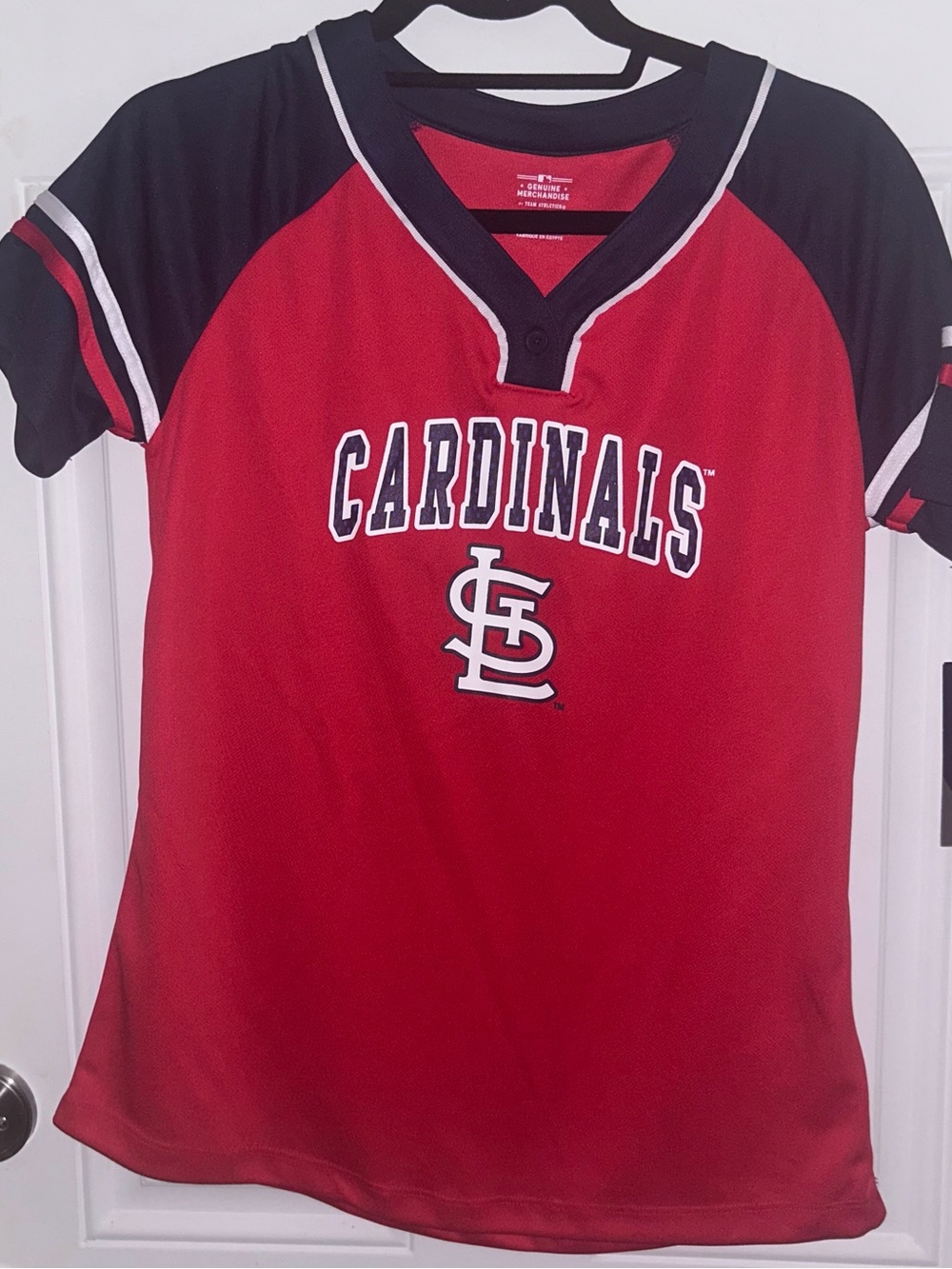 Youth Cardinals Baseball Jersey in Red and Black